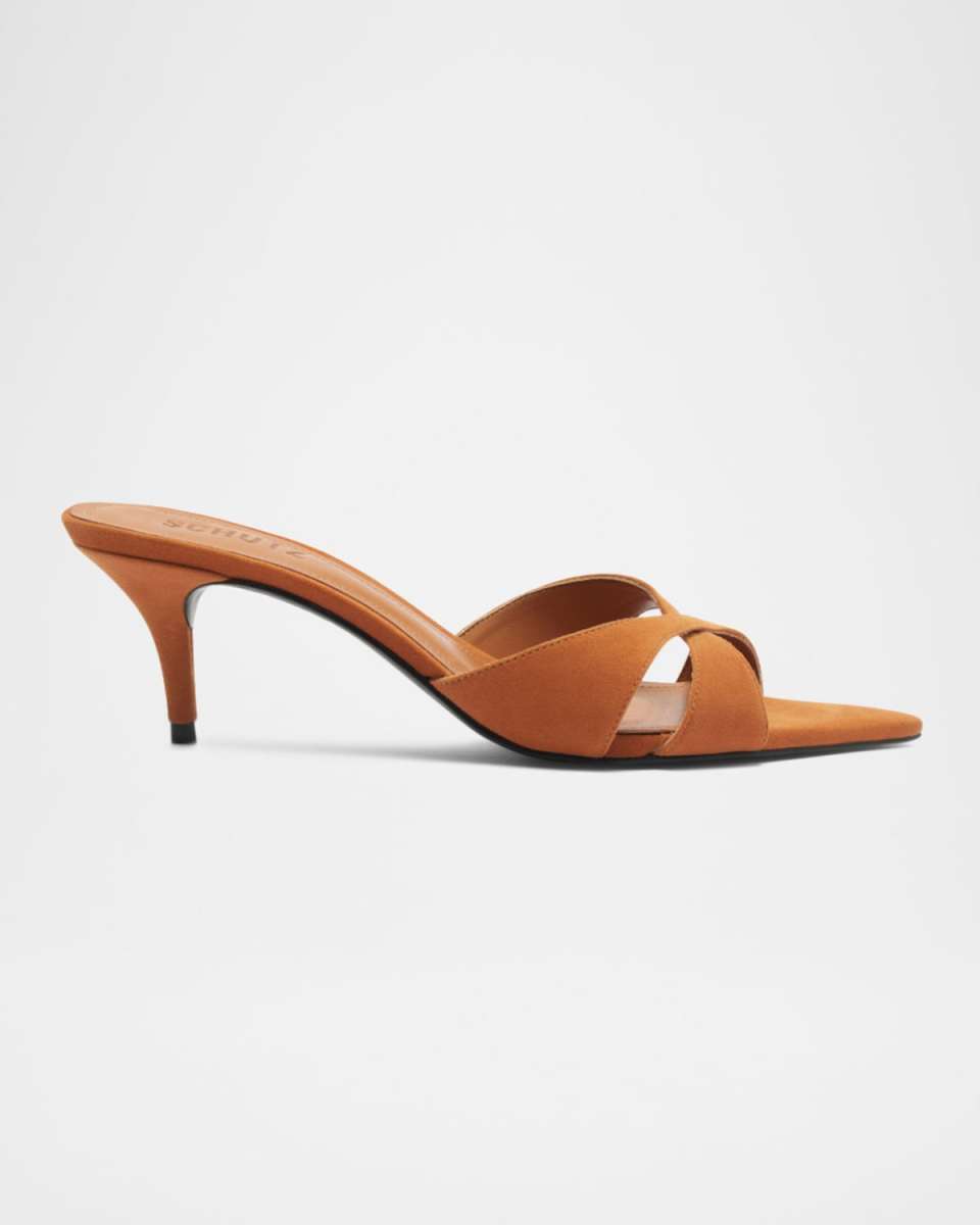 Hilda Suede Crisscross Stiletto Mules